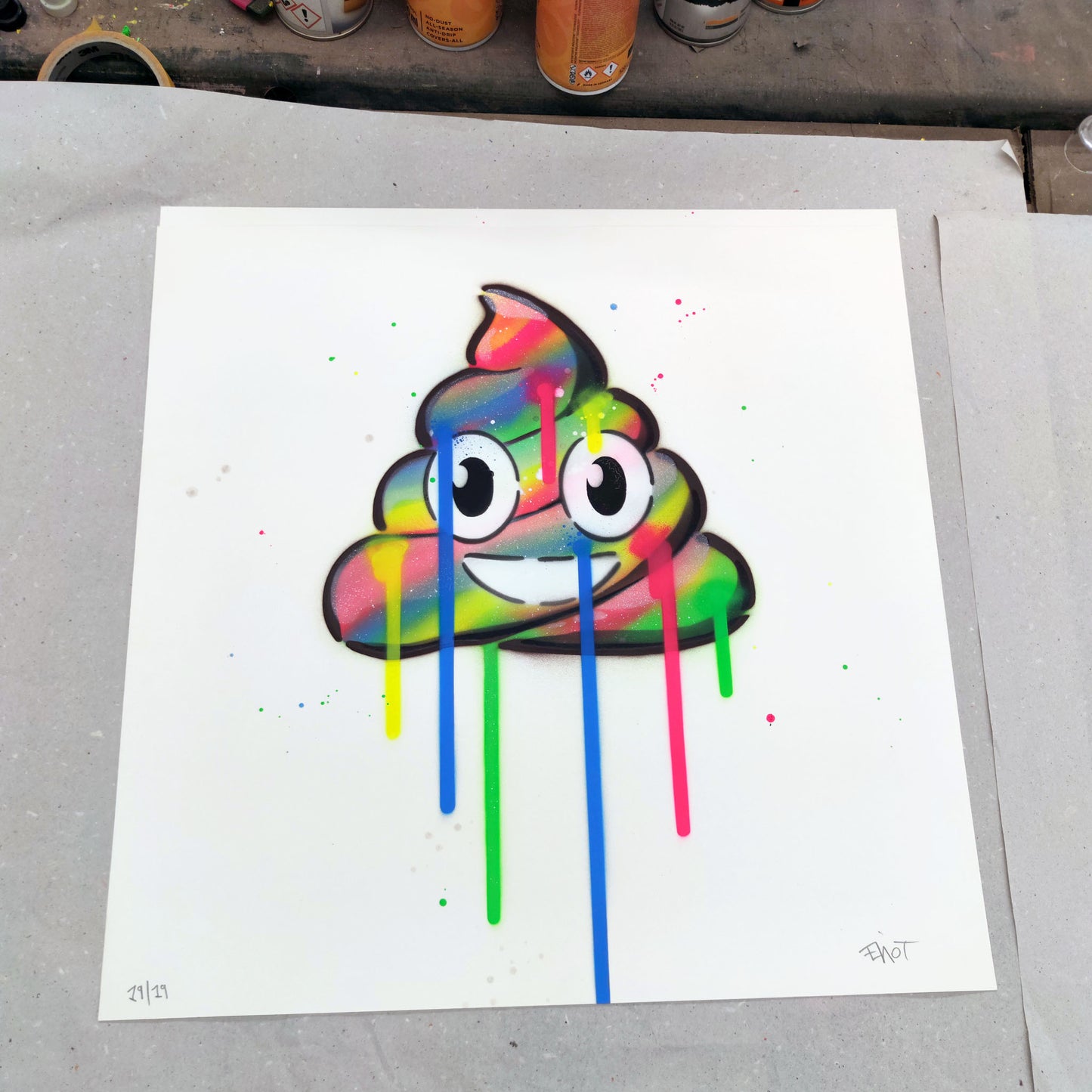 #19 RAINBOW POO 50x50